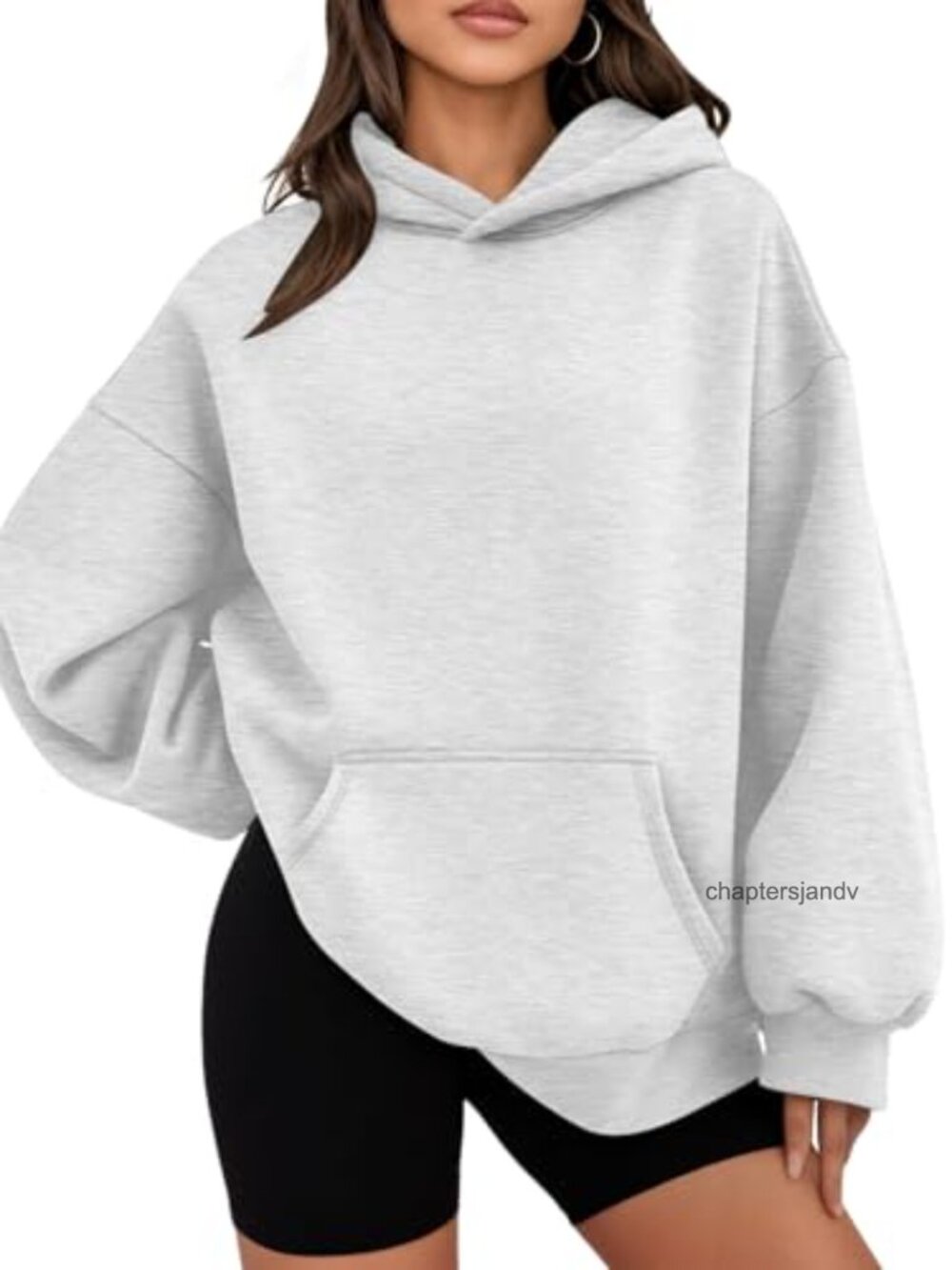 Women Oversized Hoodie 100% Polyester Pullover Kangaroo Pocket Casual